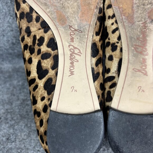 Sam Edelman Shoes Womens Size 7.5 Leopard Print Pointed Toe Buckle Flats Slip On - Picture 8 of 9